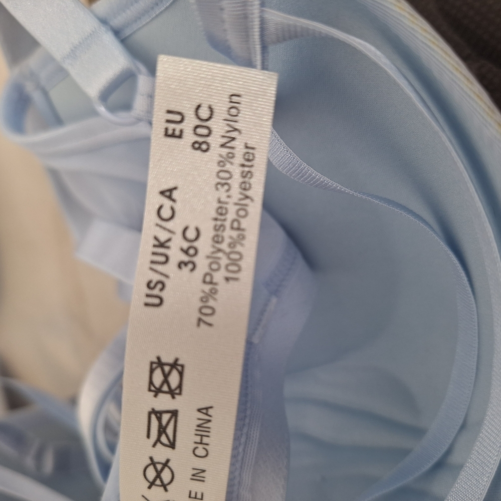 Powder Blue Embroidered Full-Coverage Bra - Picture 5 of 5